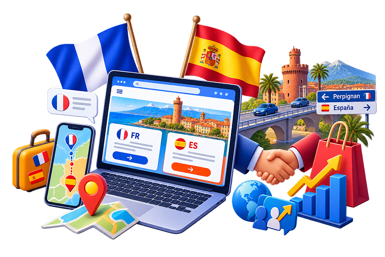 Site bilingue français-espagnol à Perpignan — capter les clients espagnols qui franchissent la frontière